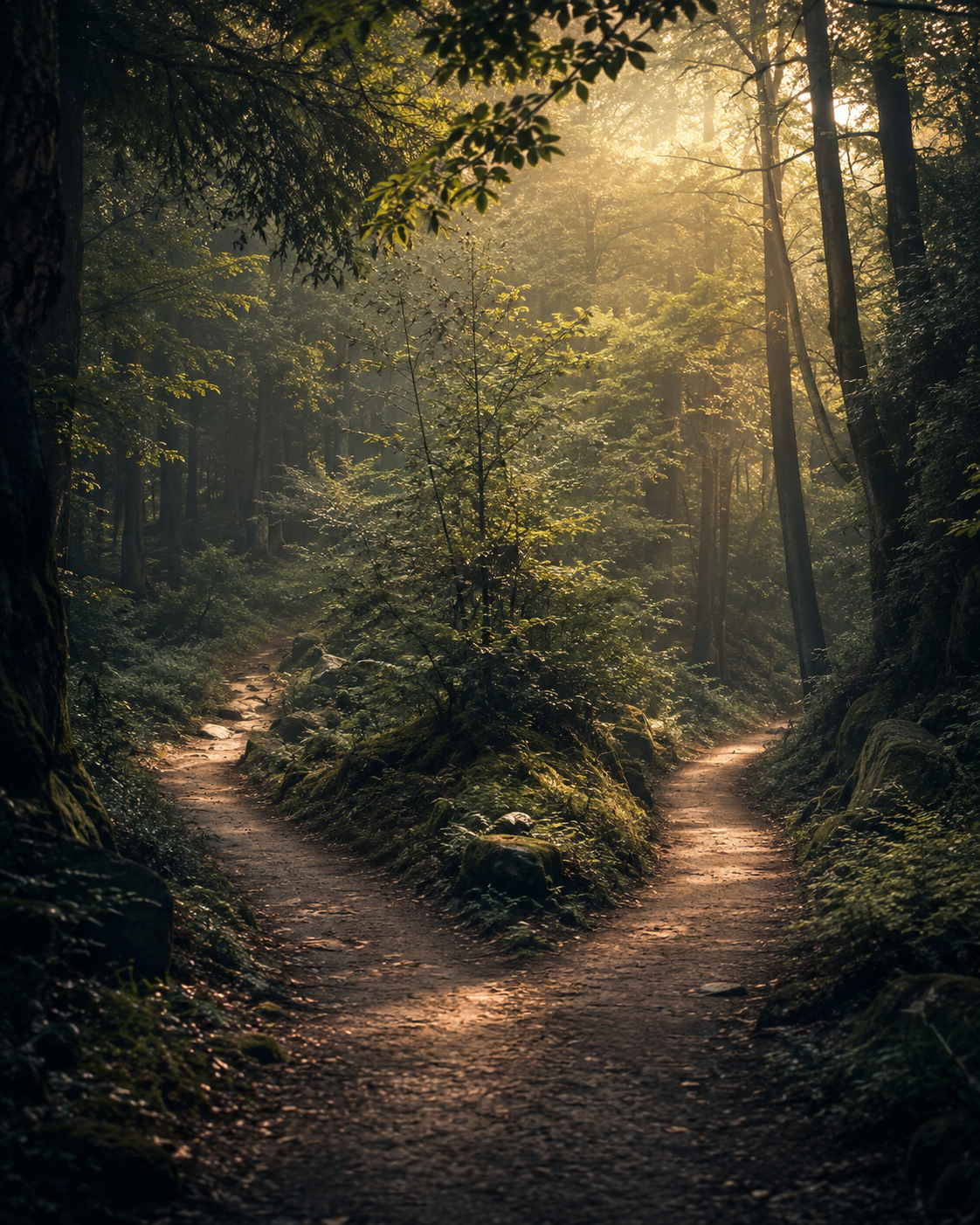 A forked path through a forest