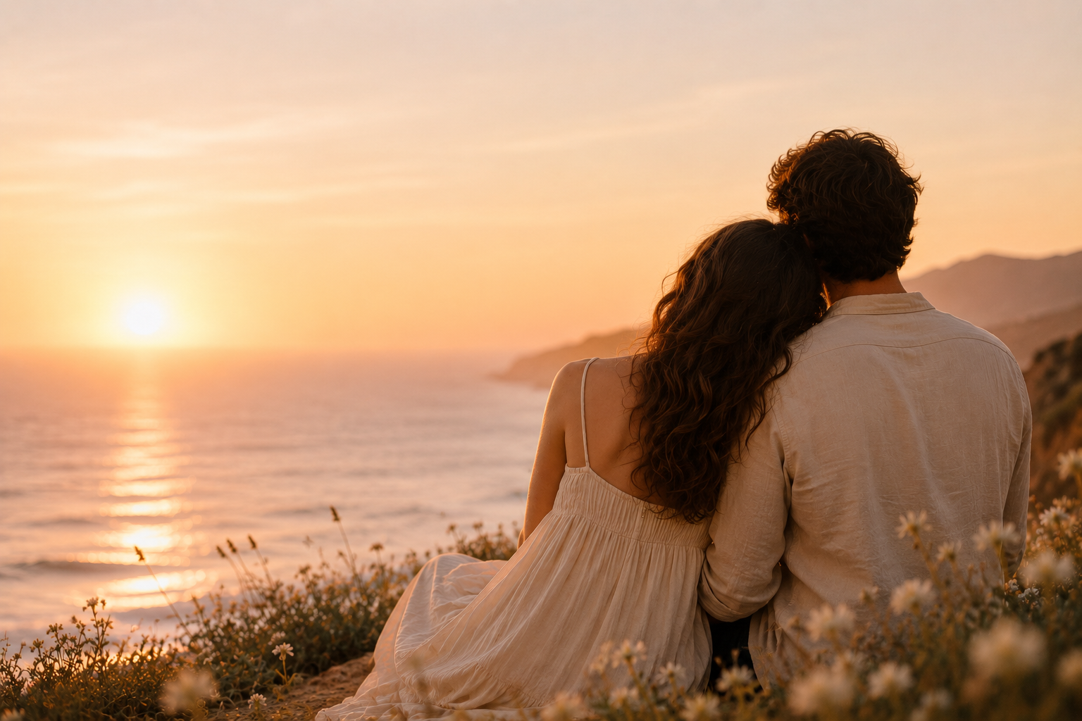 Two people embracing in a quiet moment